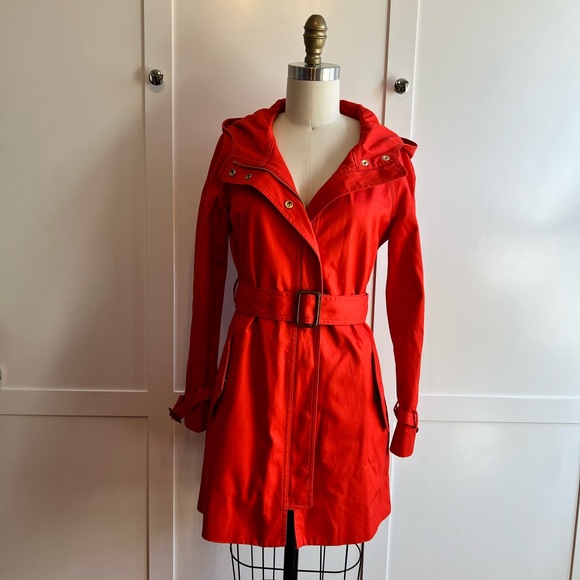 J. Crew Matinee Trench Coat - SIZE 0/MODERN RED - Picture 1 of 14